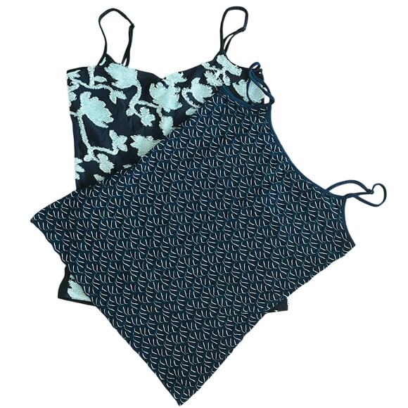 Loft Outlet Tops - LOFT Outlet Tank Top Bundle M Navy Blue Cami Set Floral & Textured